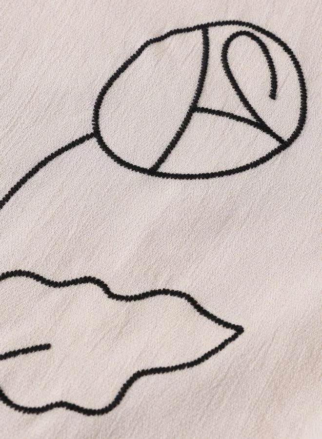 The Indian Garage Co Men Relaxed Fit Embroided Round Neck Half Sleeves Shirt